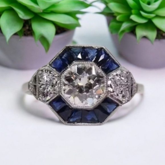 925 Silver and Blue Gemstone Ring - Picture 14 of 14